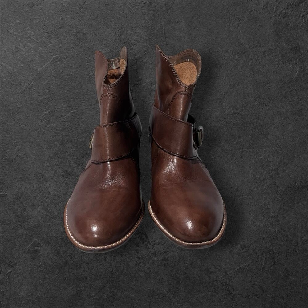 Franco Sarto brown leather ankle boots / booties (Style #10884594L)